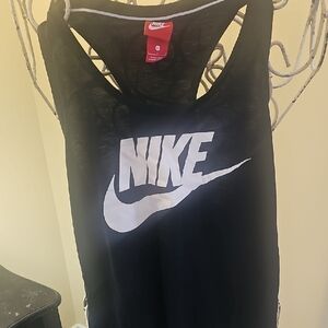 Nike Black and White Logo Tank Top